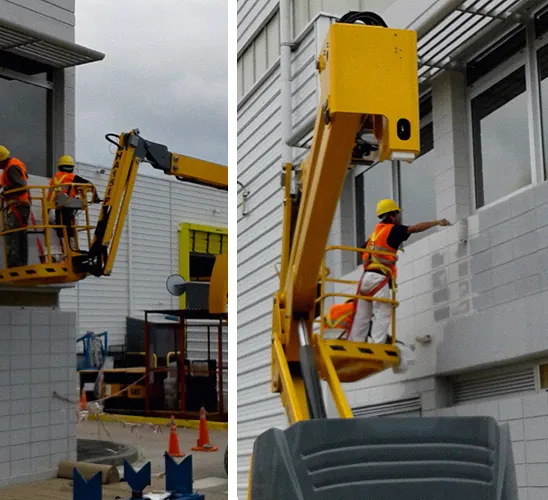 Pintura y reparación de fachada en altura